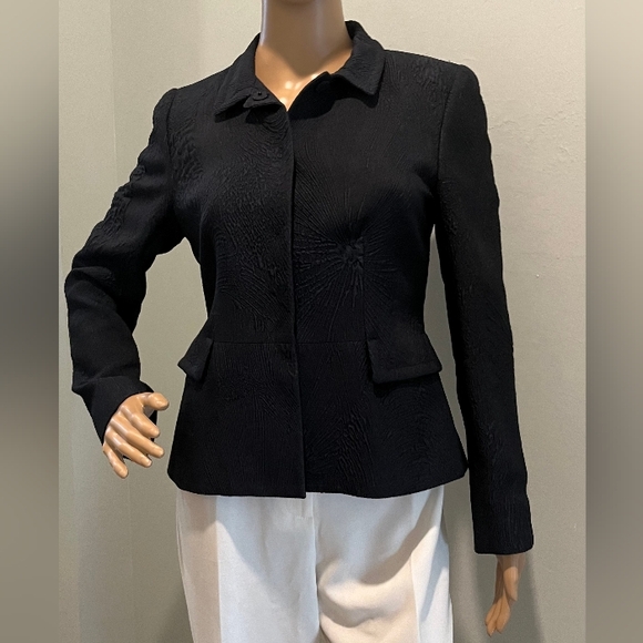 Italian Made Piazza Sempione Textured Black Jacket Size IT 42 or US 8/M … - Picture 2 of 16